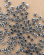 Silver alphabet beads - 50 grams