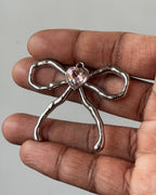 Chunky heart bow charm - 1 pc