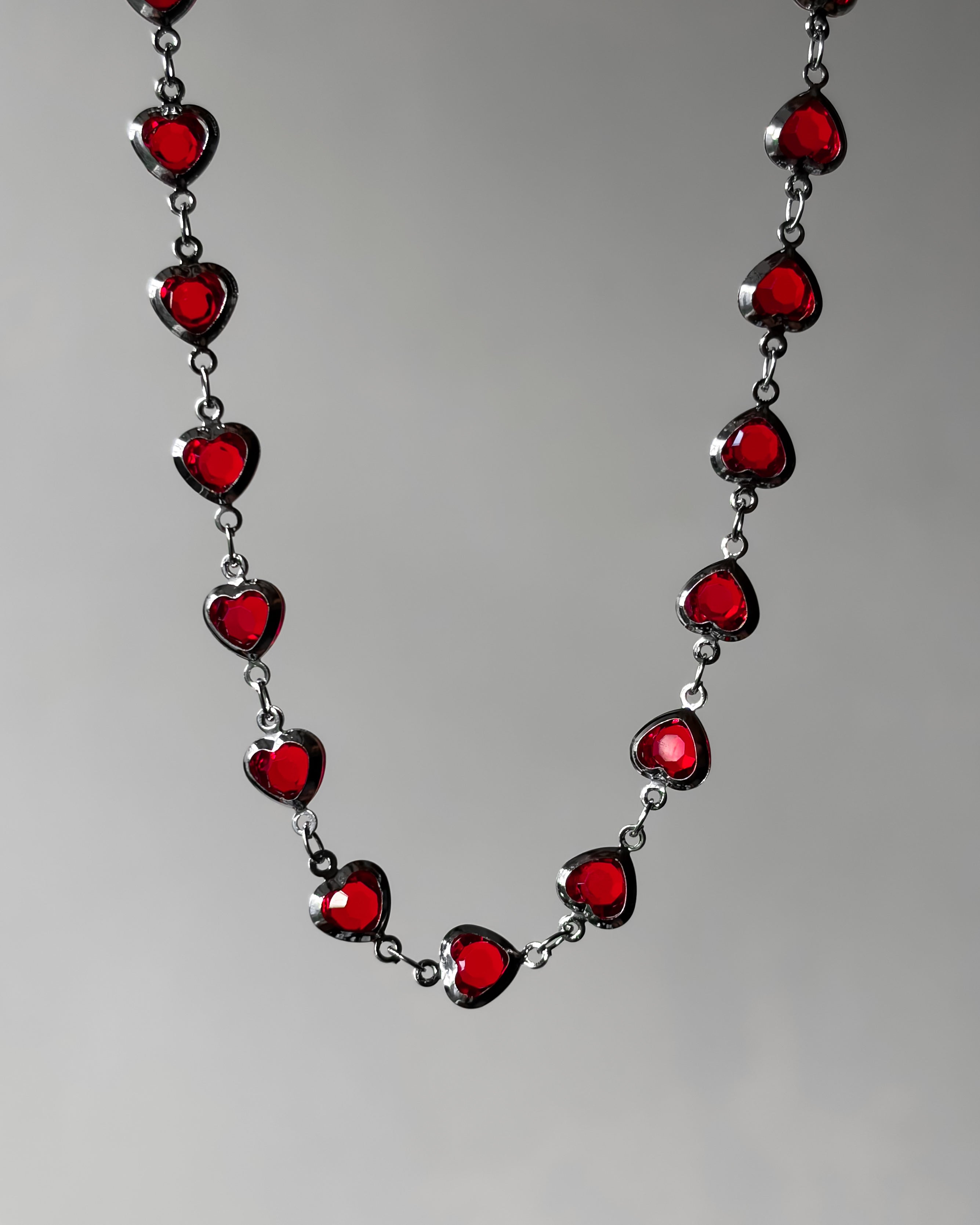Red heart link chain - 1 meter