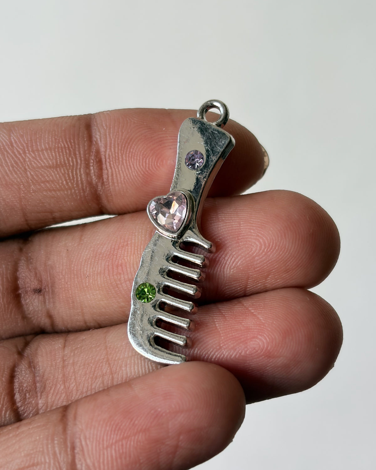 Silver comb charm - 1 pc
