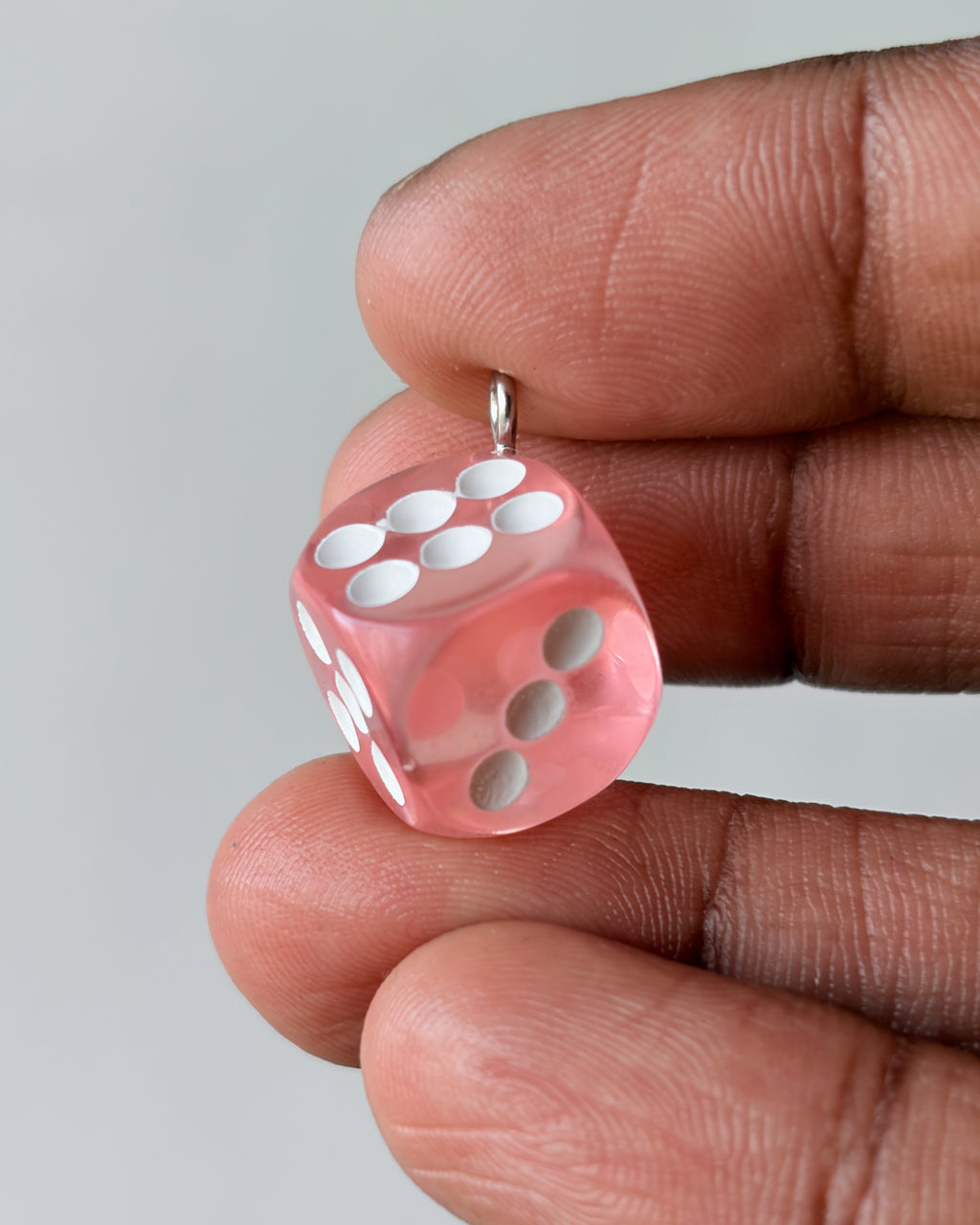 Pink dice charm - 10 pc