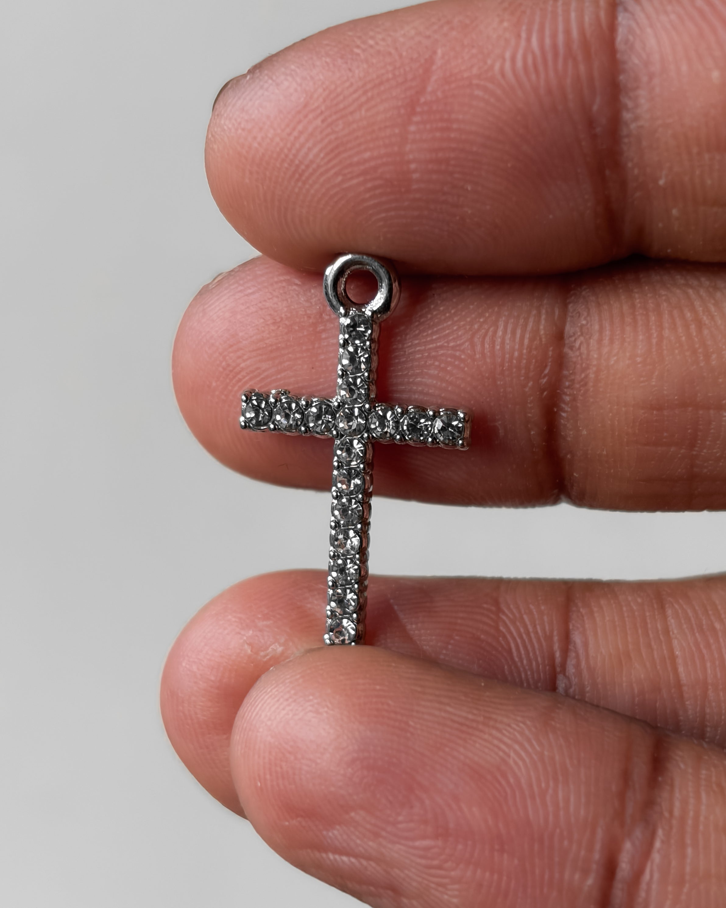 Iced cross charm