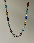Multicoloured oval link chain - 1 meter
