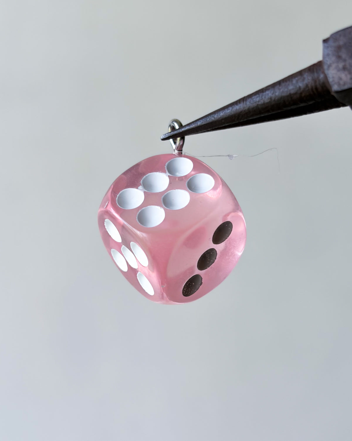 Pink dice charm - 10 pc