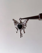 Butterfly heart key charm- 3 pc