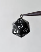 Black 20 sided dice charm - 10 pc