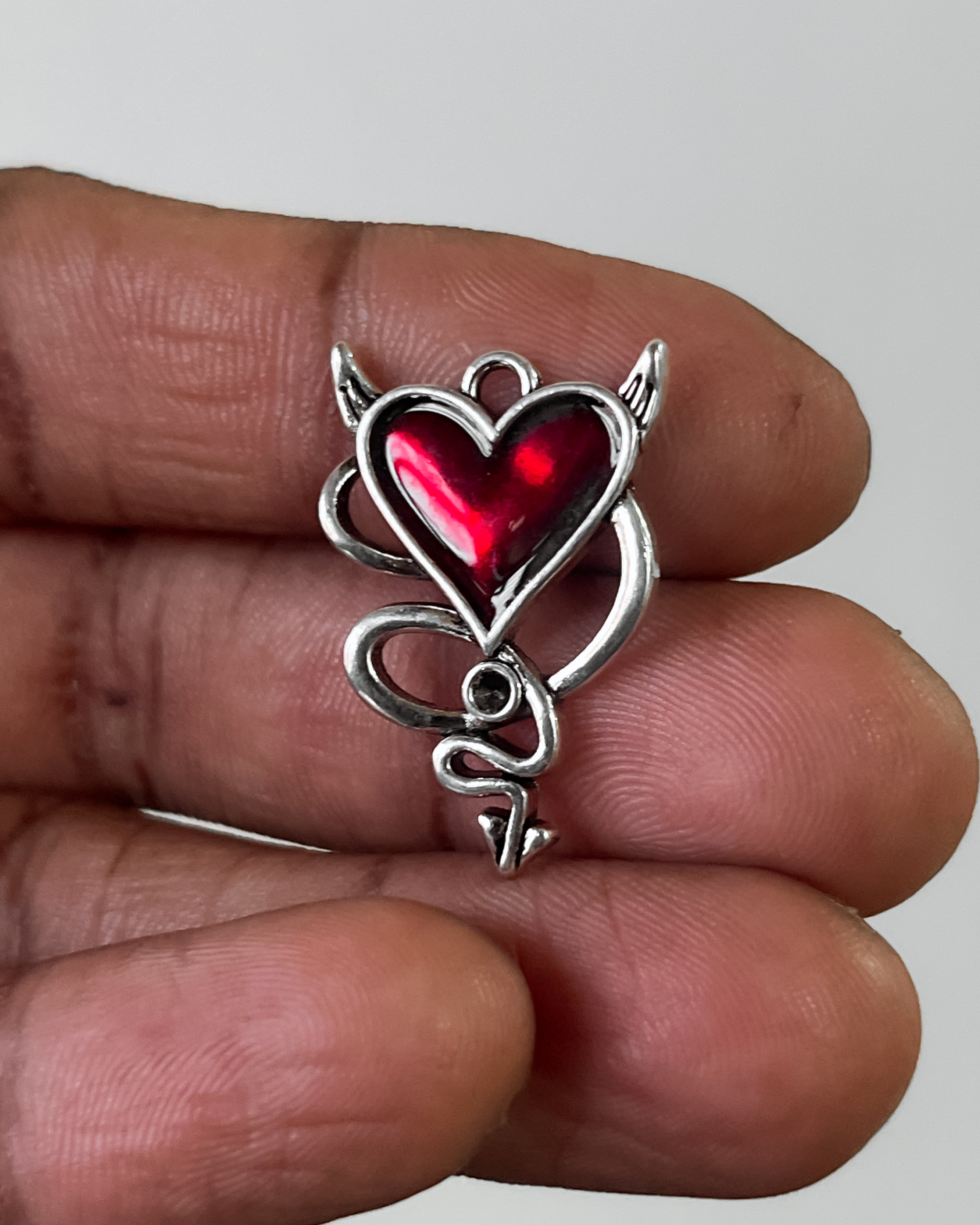 Devil heart charm