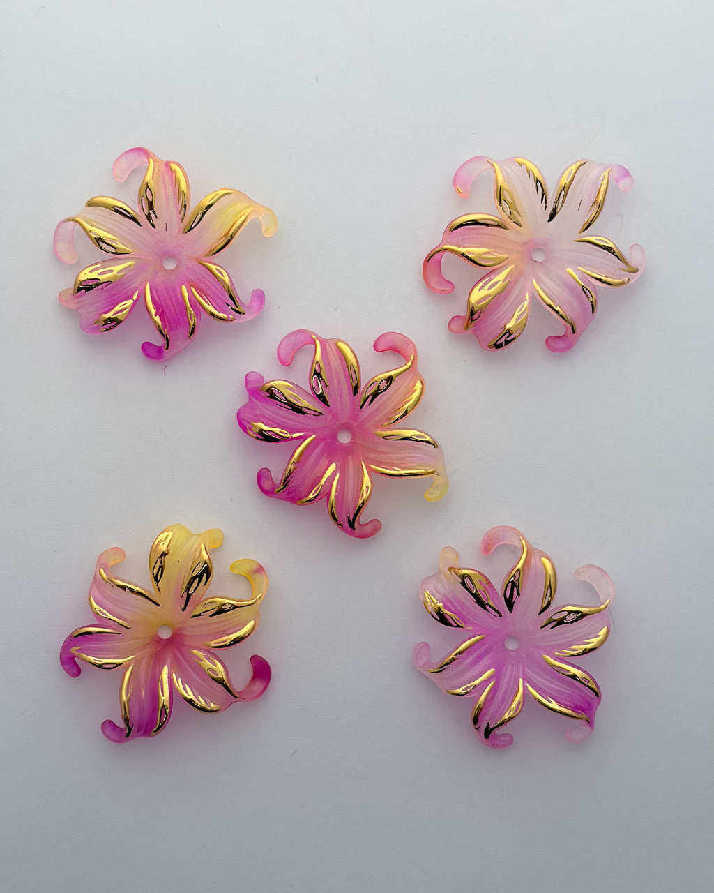 Pink + yellow arm cuff flower - 50 grams