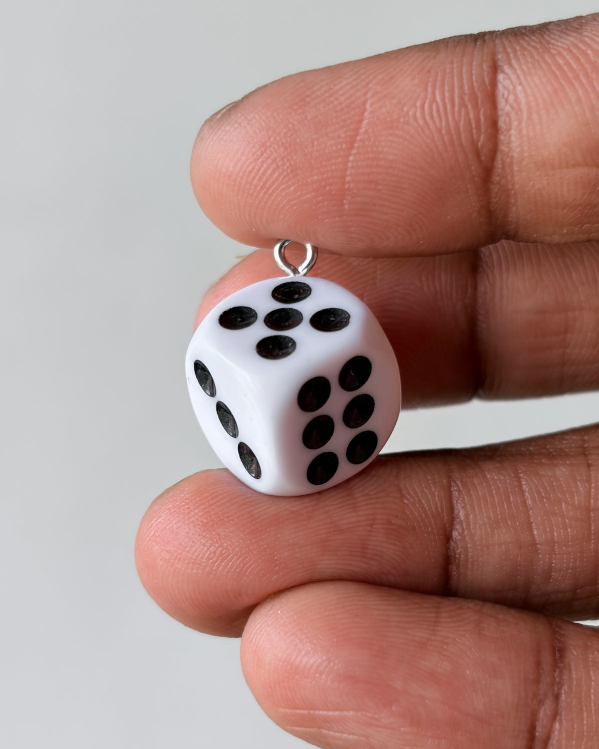 White dice charm - 10 pc