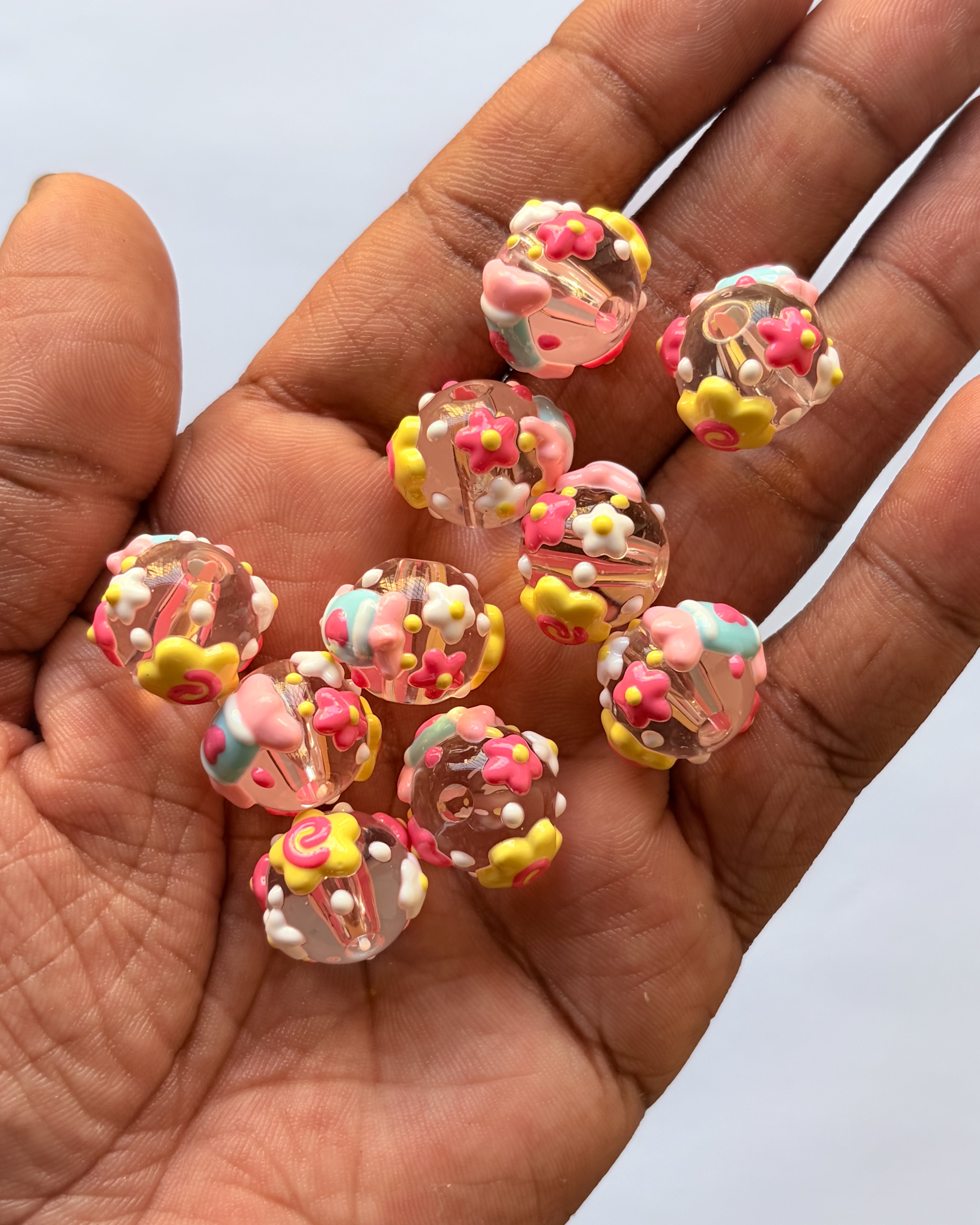44.0 fancy acrylic beads - 10 pc